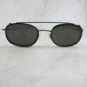 Safilo Eyeglasses Frame Unisex Black/Gray Metal Clip-On Oval Full Rim 49-20 - Picture 1 of 6