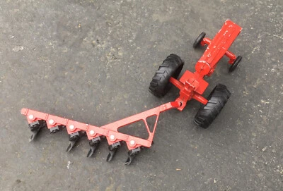 International Red Toy Tractor Ertl 5”x3 7/16”x3” & 7.5”x3 5/8”x1 3/16” Plow Att. - Image 1 of 4