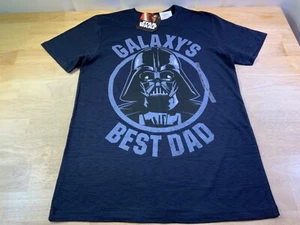 New Men's Star Wars Darth Vader Tee saysGalaxy's Best Dad-in Dark Navy-Awesome!* - Picture 1 of 3