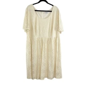 Asos Curve Cream Lace Midi Dress Women's Plus Size 24 - Picture 1 of 8