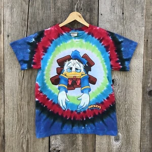 VTG Disney World Mickey's Philharmagic Donald Duck Tie Dye T Shirt Single Stitch - Picture 1 of 7