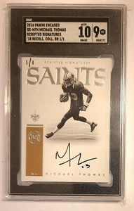 MICHAEL THOMAS 2016 PANINI SCRIPTED SIGNATURES 1/1 ROOKE RC AUTO SGC 9 SAINTS WR - Picture 1 of 2