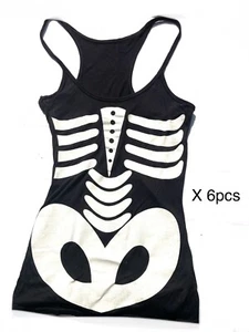 6 gilet eleganti scheletri di Halloween UK 6-8 donna adolescente gioventù ALL'INGROSSO 2nds - Foto 1 di 2