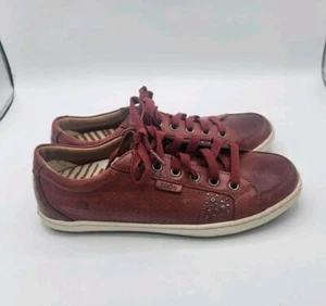 Taos Red Freedom Leather Sneakers Comfort Shoes Studded Womens Size 8 - Picture 1 of 9