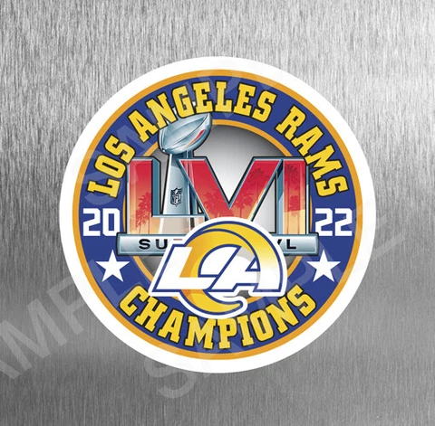 Magnet Die Cut Super Bowl 56 Champions NFL Football Fridge Los Angeles Rams 2022 Cover