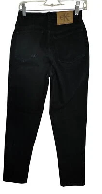Vintage Eighties Y2K Calvin Klein Black Denim Missy Classic Sport Jeans Size 6 - Image 1 of 4
