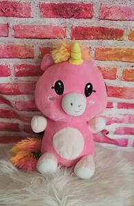 Fiesta Plush Pink Unicorn W/ Multicolor tail Stuffed Animal 10" - Picture 1 of 5