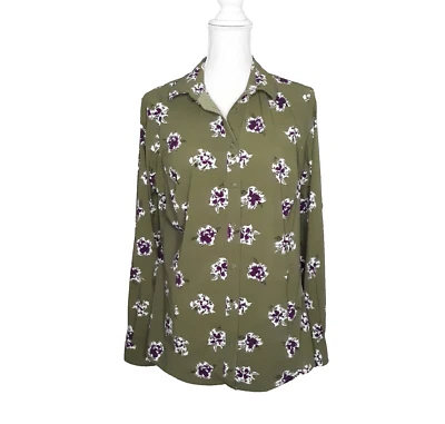 Women's DuluthFlex Sidewinder Long Sleeve Shirt Olive Green Floral Sz M Pre-Own - Image 1 of 4