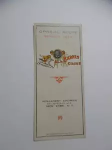 1934 Al G Barnes Wild Animal Circus Official Route Card Brochure Vintage ORIG. - Foto 1 di 4