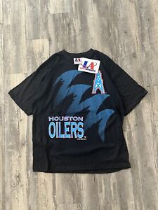 Vintage 90s Logo Athletic NFL Houston Oilers Sharktooth Tee Sz L VTG RARE 1994
