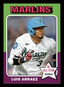 2024 Topps HERENCIA LUIS ARRAEZ VARIACIÓN RETROCESO SSP MARLINS #341 - Imagen 1 de 2