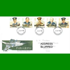 UK FDC RAF Royal Air Force, Planes, Royal Mail First Day Cover Stamps, 16.9.1986 - Foto 1 di 1