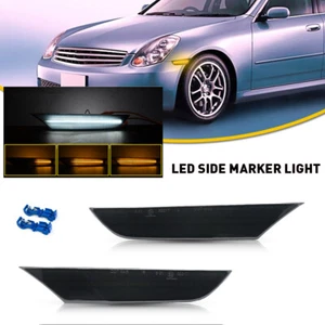 Fit 2003-2006 For Sedan Infiniti G35 Base 4DR Black Side Marker Lights Pair - Picture 1 of 11