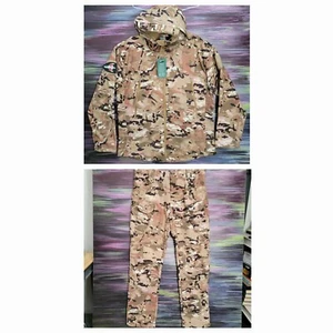 Jiang Kuo Camouflage Fleece Lined 2 Pc Set Sz XL Womens Pink Beige Black - Picture 1 of 24