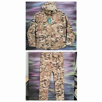 Jiang Kuo Camouflage Fleece Lined 2 Pc Set Sz XL Womens Pink Beige Black - Image 1 of 4