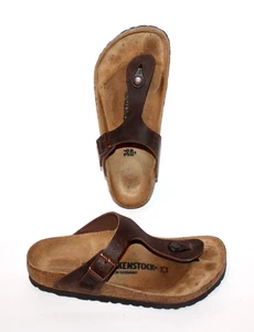 Birkenstock Gizeh 230 Mocha Brown Birko Flor Size 36 L5 Slip on Thong Sandals - Picture 1 of 13