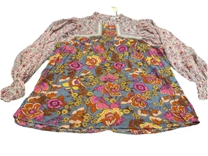 Jodifl Bluse Damen Gr. Large Multi Boho Blumen Shirt Langarm Neu - Bild 1 von 8