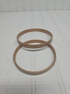 Cerchio ricamo legno cuscino feltro tondo 4" Duchessa vintage made in USA - Foto 1 di 4