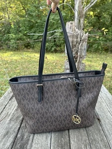 Michael Kors Purse Handbag NWT Brown Black TZ Tote - Picture 1 of 10