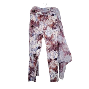 Hal Rubenstein Floral Slim Stretch Ankle Pants Zip Hem Business Casual 16 - Picture 1 of 11
