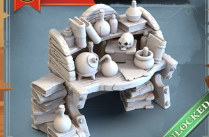 Accessoires Donjons (HeroQuest & D&D compatibles) - Bureau d'alchimie - Picture 1 of 1