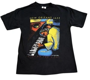 Vintage 1994 New Orleans Margaret Slade Kelly Jazz Playing for Tips Shirt Size S - Bild 1 von 6