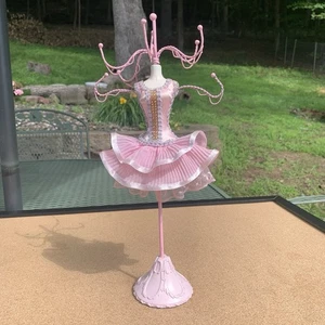 Manichino vintage portagioie unico 14” rosa abito arruffato - Foto 1 di 8