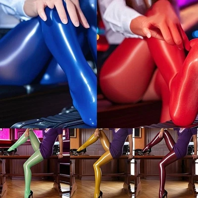5D Glossy Oily Shiny Pantyhose Ultra-thin Bright Smooth Stockings for Women - Photo 1/4
