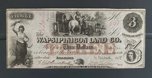 1858 $3 Anamosa IA - Wapsipinicon Land Co - Foto 1 di 2