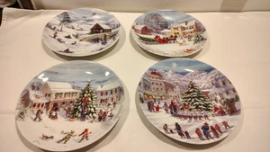 SET 4 CANTI NATALIZI AMERICANI LENOX SU PIATTI FESTA MAINSTREET-2002-8,5" - Foto 1 di 8