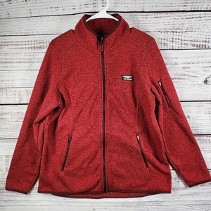 L.L.Bean Sweater Fleece Jacket Women's XL Red Heather Full Zip Outdoor 504888 - Picture 1 of 7