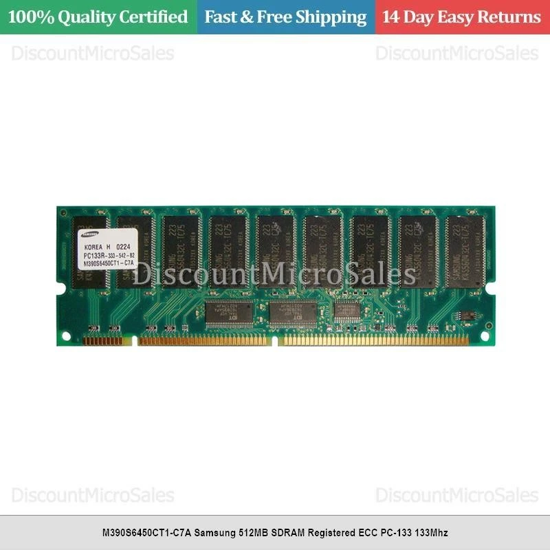 M390S6450CT1-C7A Samsung 512MB SDRAM Registered ECC PC-133 133Mhz - Image 1 of 1