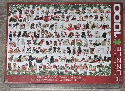 Eurographics Holiday Dogs Jigsaw Puzzle 1000 Pieces Made in USA / Factory Sealed - Image 1 of 4