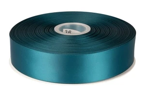 Teal Double Faced Satin Ribbon, 1-1/2 x 100 Yards, Polyester, Gift Wrap, Craft - Picture 1 of 7