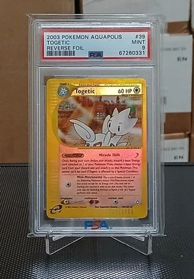 2003 POKEMON AQUAPOLIS #39 TOGETIC-REVERSE FOIL PSA 9 - Image 1 of 2