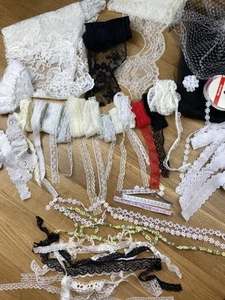 Bulk Lot Lace, Broderie Anglaise, Daisies - Vintage Craft, Millinery, Sewing #2 - Picture 1 of 14
