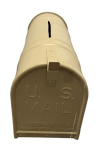 U.S. Mail Khaki Tan Mailbox 21” L X 8” W X 10” H Fulton Corp VERY LARGE - Picture 1 of 16