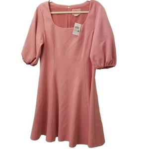 NWT Kate Spade Womens Size XL Ponte Puff Sleeve Dress Dark Pink Sugar Swifty - Picture 1 of 11