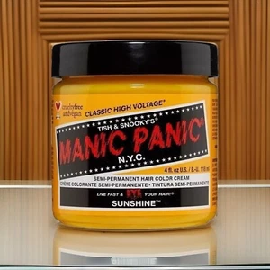 Sunshine MANIC PANIC Yellow Semi Permanent Hair Color Dye Cream Classic 4 oz - Picture 1 of 17