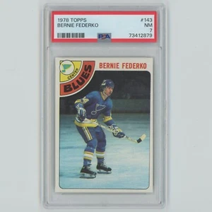 1978 Topps Hockey #143 Bernie Federko Rookie RC PSA 7 NM St. Louis Blues HOF - Picture 1 of 2