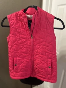 GAP Kids Girls Puffer Vest Jacket Coat Pink Hearts Size XL - Picture 1 of 2