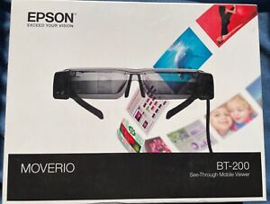 Epson BT-200AV Moverio See-Through Smart Glasses With Adapter Japan Model USED