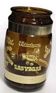 Fabulous Las Vegas Vintage Amber Glass 12oz Mug With Wooden Handle Hotels/Casino - Picture 1 of 6
