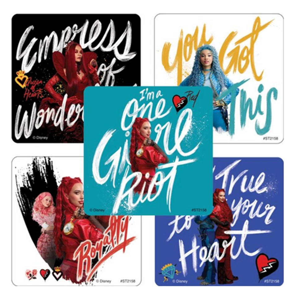 25 Disney Descendants Rise of Red Stickers, 2.5" x 2.5" - Image 1 of 1