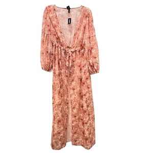 Express transparent Metallic Blumen Überwurf vorne zum Binden Größe S/M neu mit Etikett orange gold Resort - Bild 1 von 18