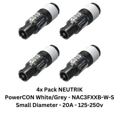 Paquete de 4 conductores NEUTRIK PowerCON NAC3FXXB-W-S salida 6-12 mm NAC3FCB gris Foto 1 de 4