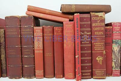 Lot 5 RED / Shades Of RED Old Vintage Antique Rare Hardcover Random Books • 26.95$