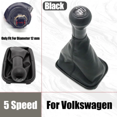 Cabezal de perilla de cambio de marchas negro 5 velocidades 12 mm para Volkswagen Mk4 Golf Jetta Bora Foto 1 de 4