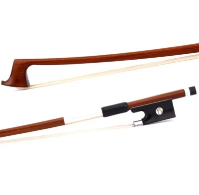 Pro Master Pernambuco Violin Bow 1/4 Ebony Big eye Frog Silver Parts Stiff Light - Image 1 of 4