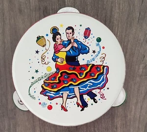 RARE VINTAGE NEW Year's Tambourine - Picture 1 of 5